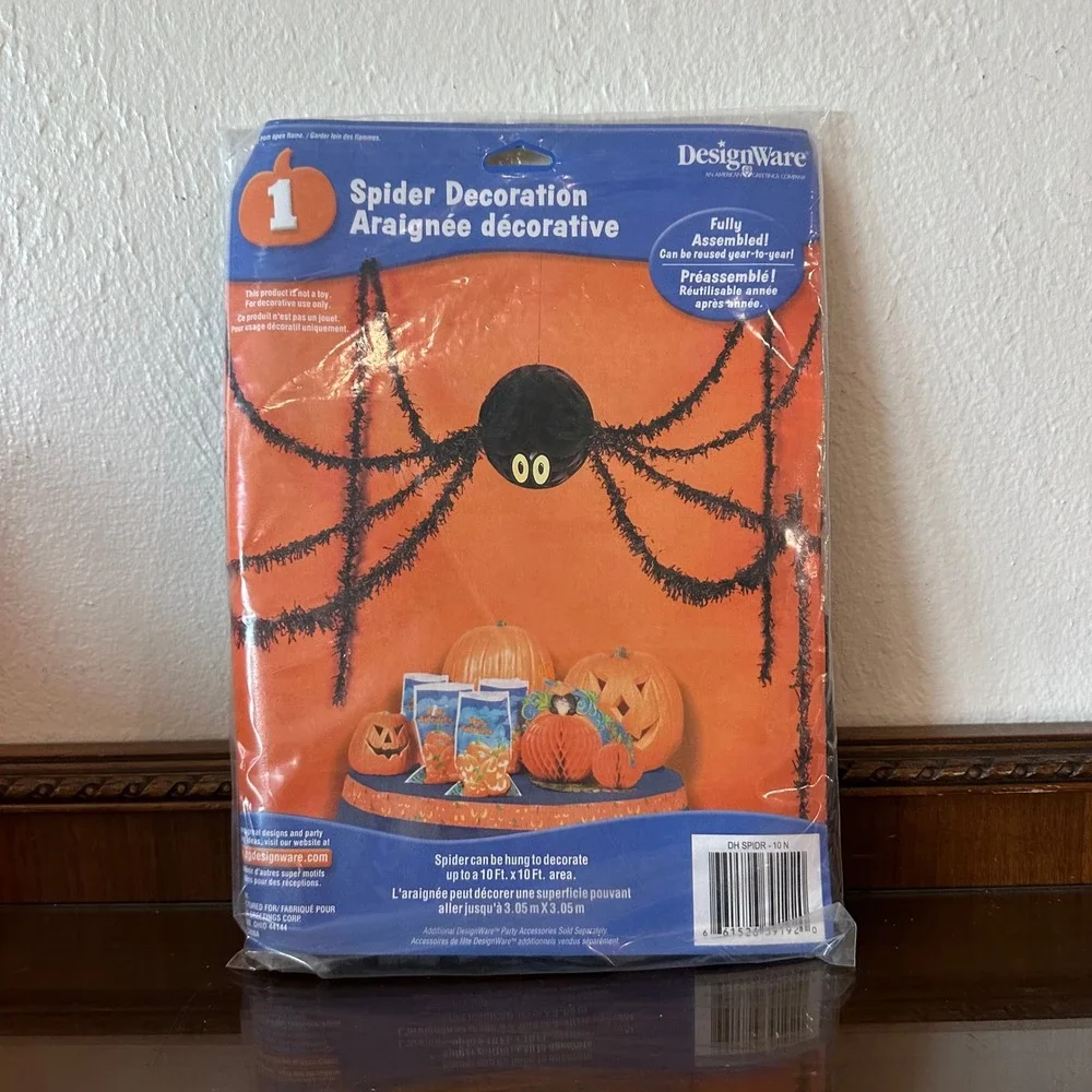 DesignWare Halloween Spider Decoration Black Hanging Reusable 10ft x 10ft Spider